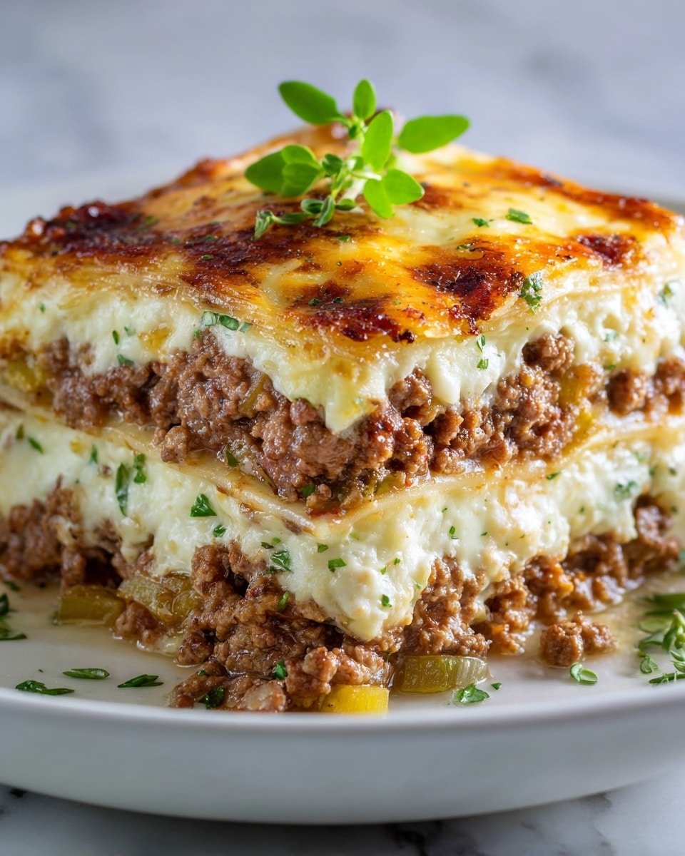 Outrageously Delicious Greek Moussaka Recipe - Recipe Image — Greek Moussaka, Greek Moussaka Recipe, Classic Moussaka, Homemade Greek Moussaka, Best Moussaka Recipe