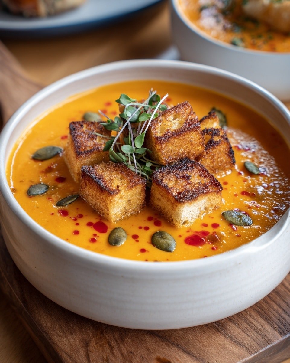 Creamy Pumpkin Soup Recipe - Recipe Image — Creamy Pumpkin Soup, pumpkin soup recipe, fall soup ideas, easy pumpkin soup, cozy pumpkin soup