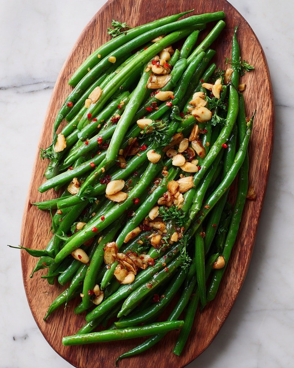 Roasted Garlic Butter Green Beans Recipe - Recipe Image — Roasted Garlic Butter Green Beans, garlic green bean side dish, easy green beans recipe, healthy vegetable sides, roasted vegetable recipes
