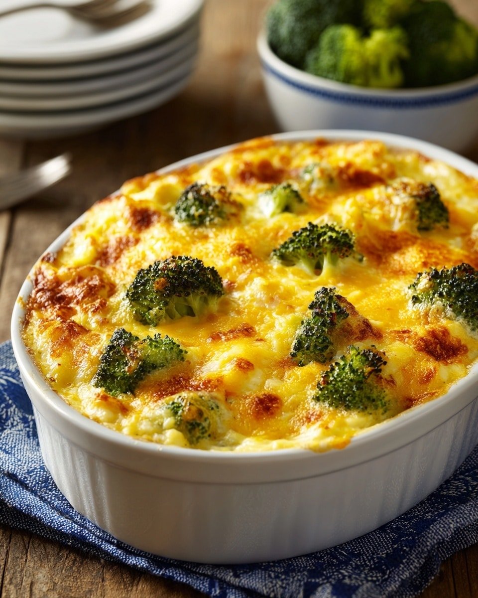 Cheesy Broccoli Cauliflower Casserole Recipe - Recipe Image — Cheesy Broccoli Cauliflower Casserole, vegetable casserole, cheesy vegetable bake, healthy comfort food, easy family dinner