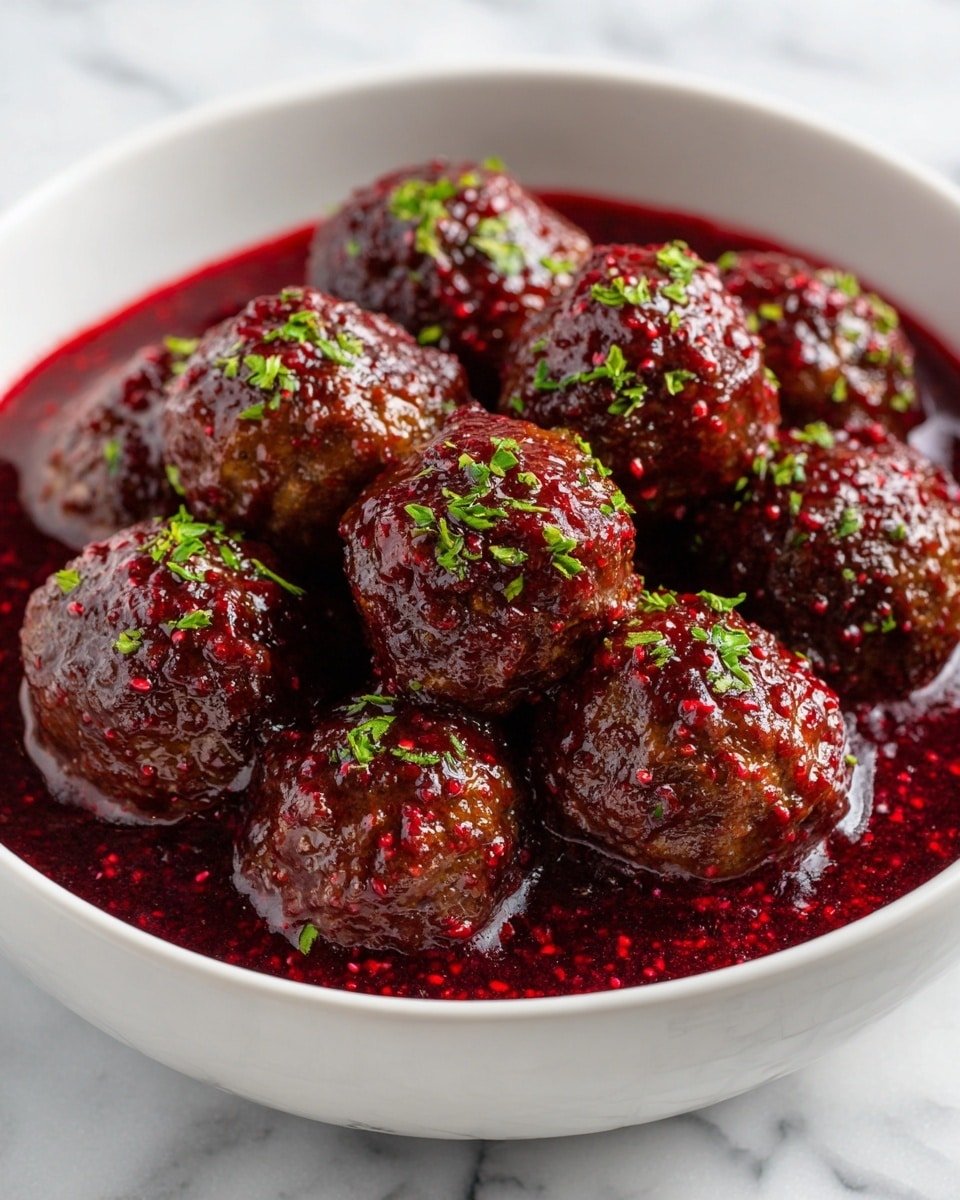 Quick Christmas Cranberry Meatballs – Easy, Festive Holiday Appetizer Recipe - Recipe Image — Quick Christmas Cranberry Meatballs, festive holiday appetizer, easy holiday party snacks, cranberry meatball recipe, easy festive appetizers