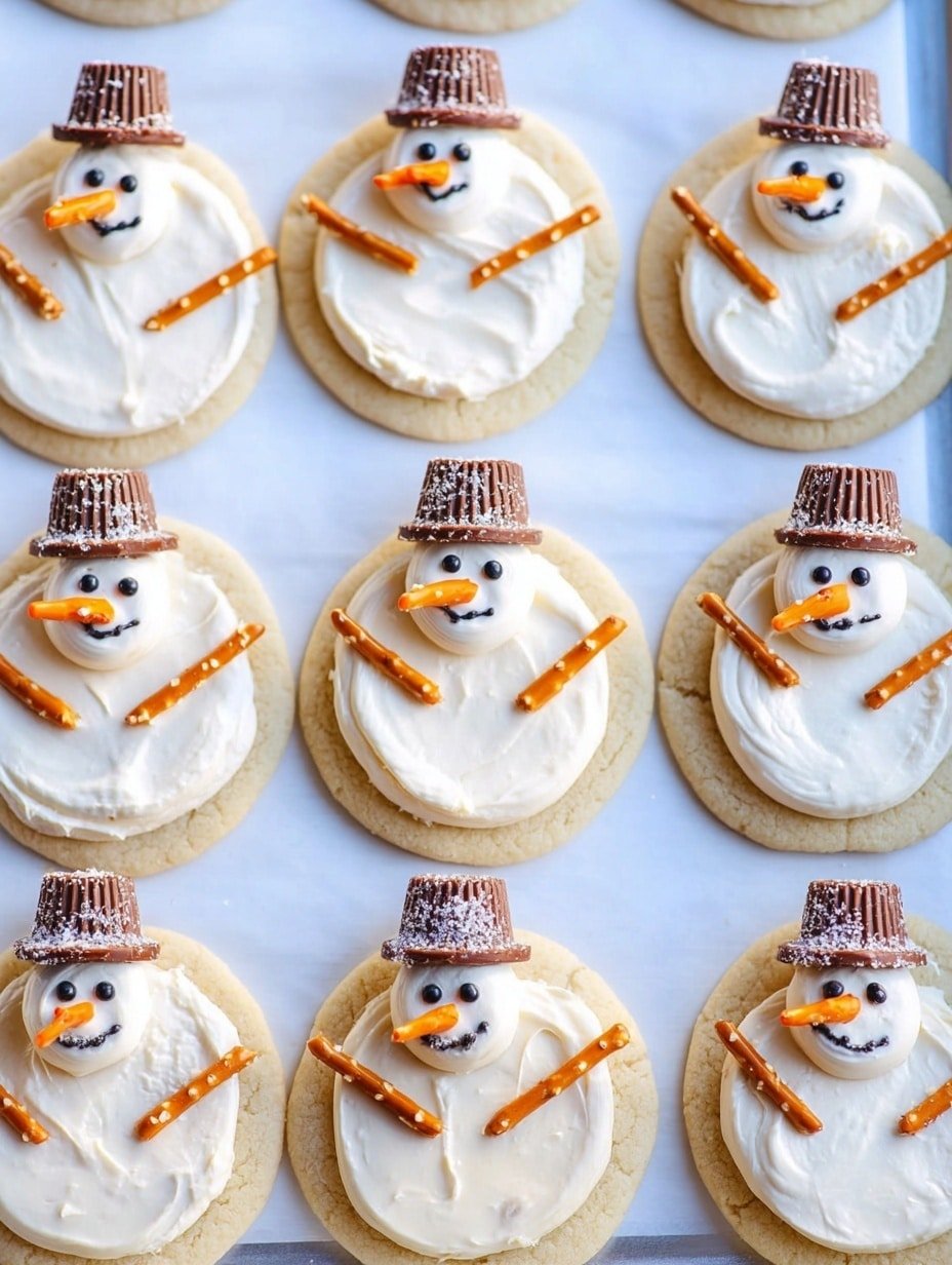 Melted Snowman Cookies Recipe - Recipe Image — Melted Snowman Cookies, holiday cookie ideas, winter treat recipes, fun Christmas cookies, festive cookie tutorials