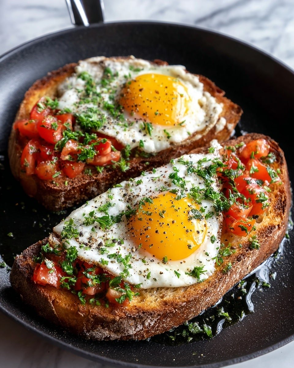 Shakshouka Toast with Eggs Recipe - Recipe Image — Shakshouka Toast with Eggs, savory shakshouka breakfast, easy shakshouka recipe, spicy tomato eggs, quick brunch ideas