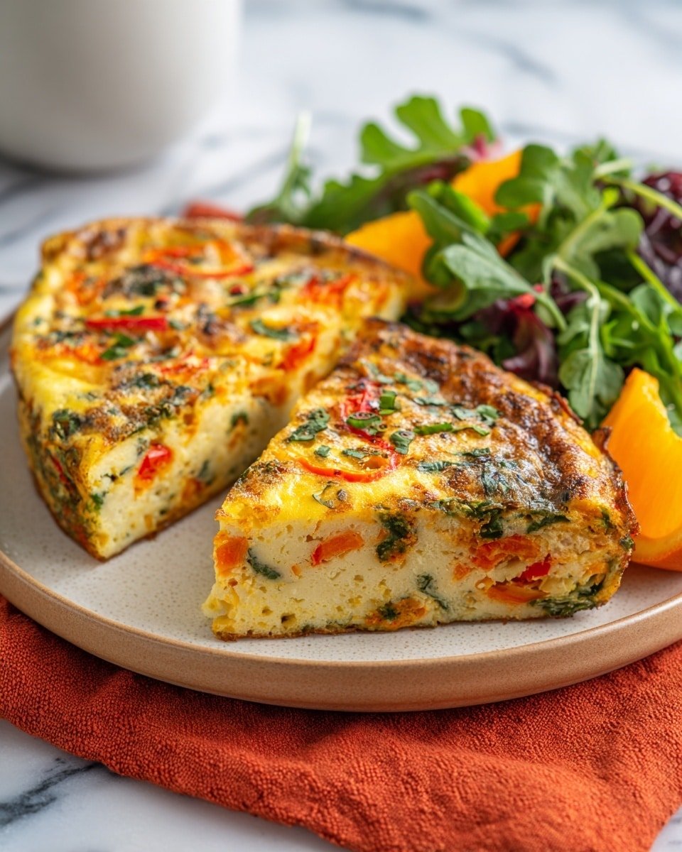 Easy Veggie Frittata Recipe - Recipe Image — Veggie Frittata, healthy egg breakfast, quick brunch ideas, vegetarian breakfast recipes, easy egg dishes