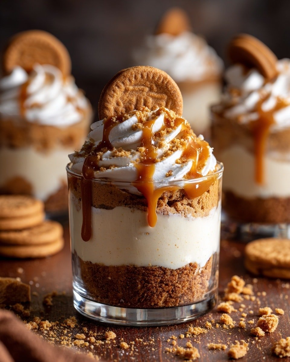 Cookie Butter Cheesecake Cups Recipe - Recipe Image — Cookie Butter Cheesecake Cups, easy cookie butter desserts, individual cheesecake recipes, no-bake cheesecake cups, creamy cookie butter treats