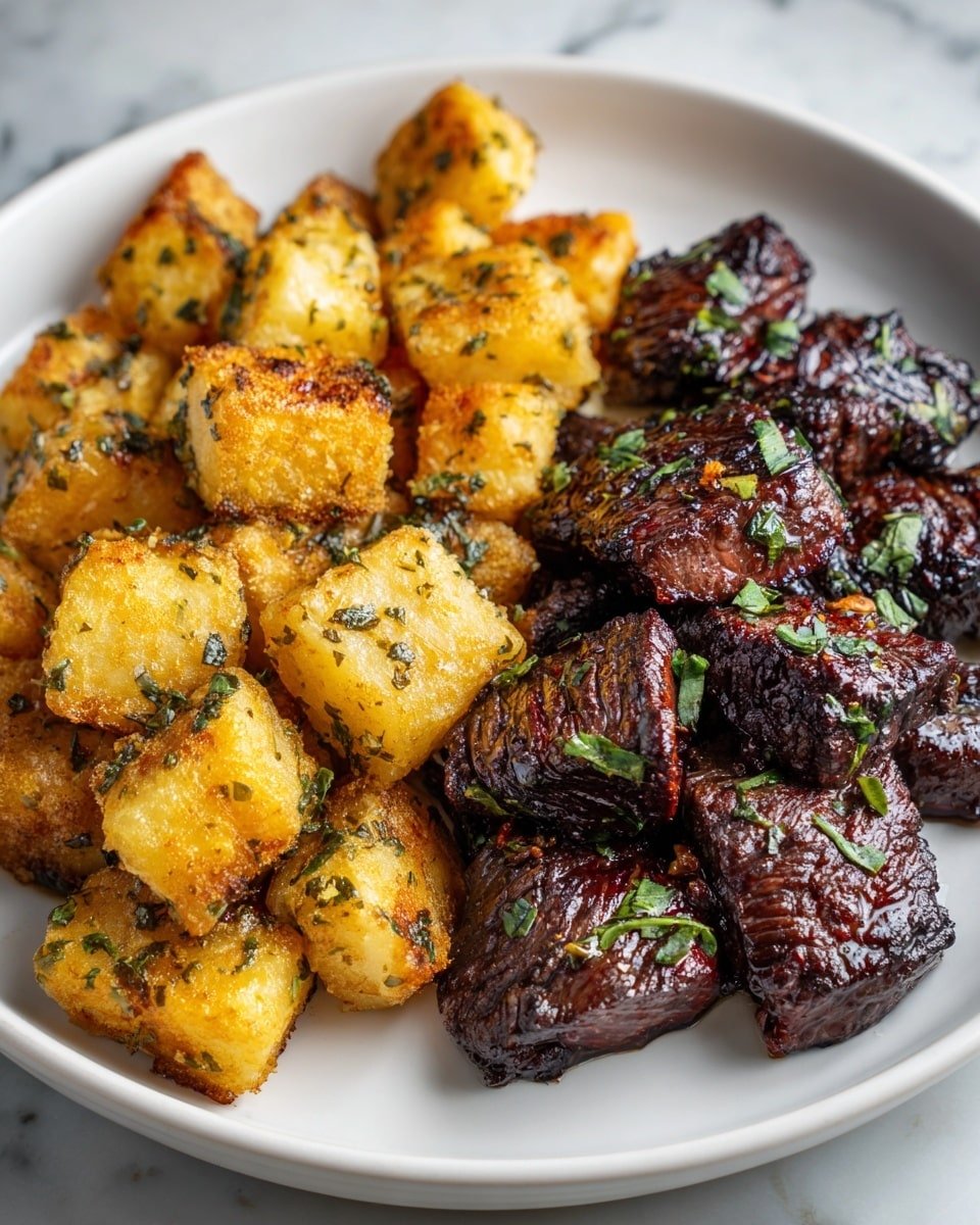 Garlic Butter Steak and Potatoes Skillet Recipe - Recipe Image — Garlic Butter Steak and Potatoes Skillet, easy steak and potatoes skillet, flavorful steak and potato dinner, one-pan steak and potato recipe, quick beef and potato skillet
