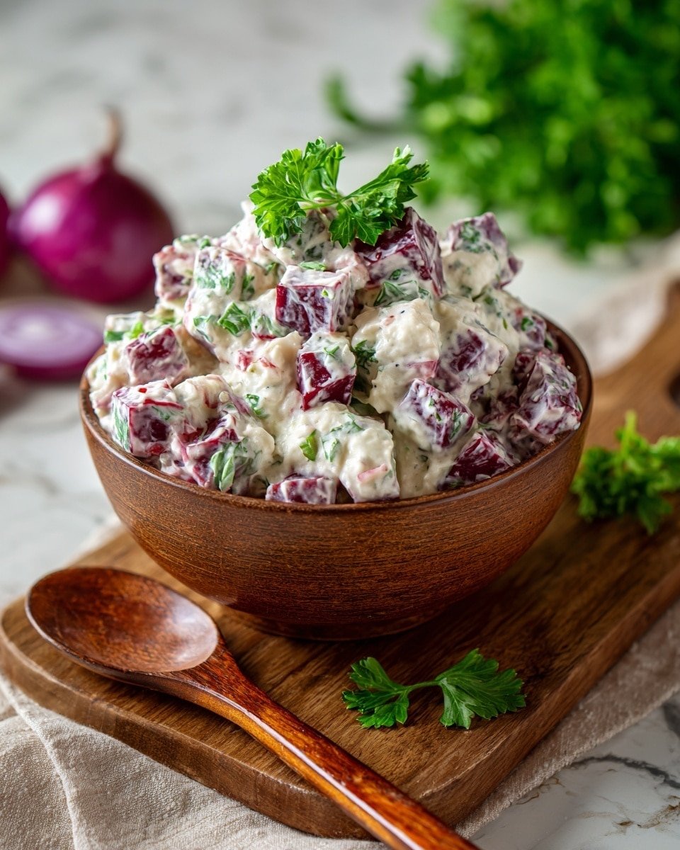 Creamy Beetroot Salad Recipe - Recipe Image — Creamy Beetroot Salad, vibrant beetroot salad, easy beetroot side dish, healthy beetroot salad recipe, flavorful beetroot salad