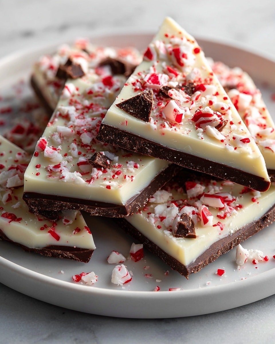 Peppermint Bark Recipe - Recipe Image — Peppermint Bark Chocolate, peppermint bark holiday treats, easy peppermint bark recipe, festive peppermint bark, homemade peppermint bark