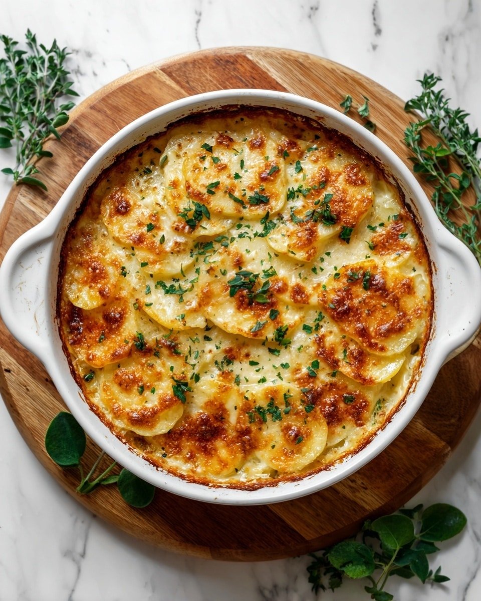 Creamy Potato Au Gratin Recipe - Recipe Image — Creamy Potato Au Gratin, cheesy potato casserole, baked potato side dish, decadent potato bake, comfort food potato recipe
