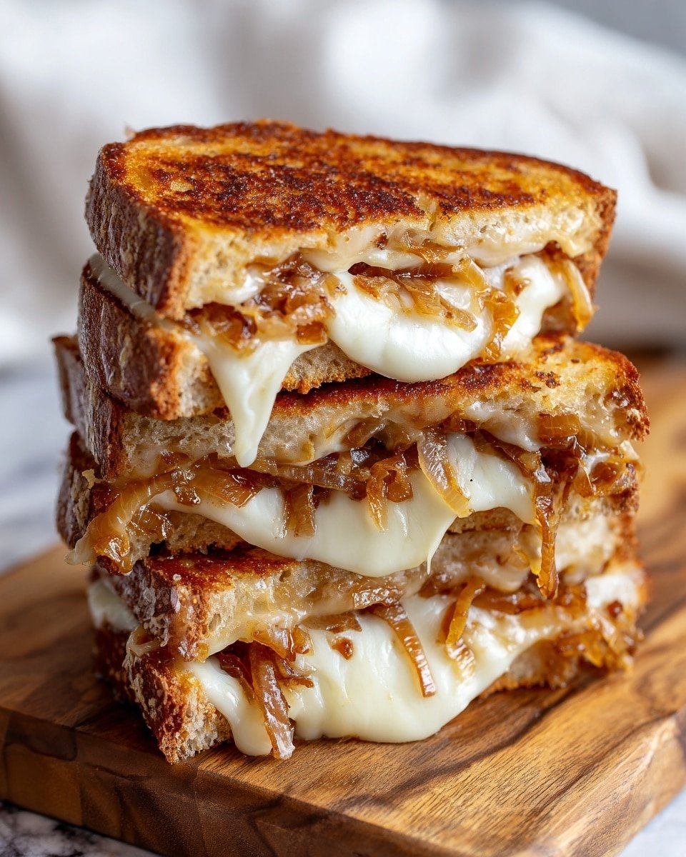 Bacon and Caramelized Onion Grilled Cheese Sandwiches Recipe - Recipe Image — Bacon and Caramelized Onion Grilled Cheese Sandwiches, gourmet grilled cheese recipes, easy bacon sandwich ideas, caramelized onion sandwich recipe, savory grilled cheese ideas