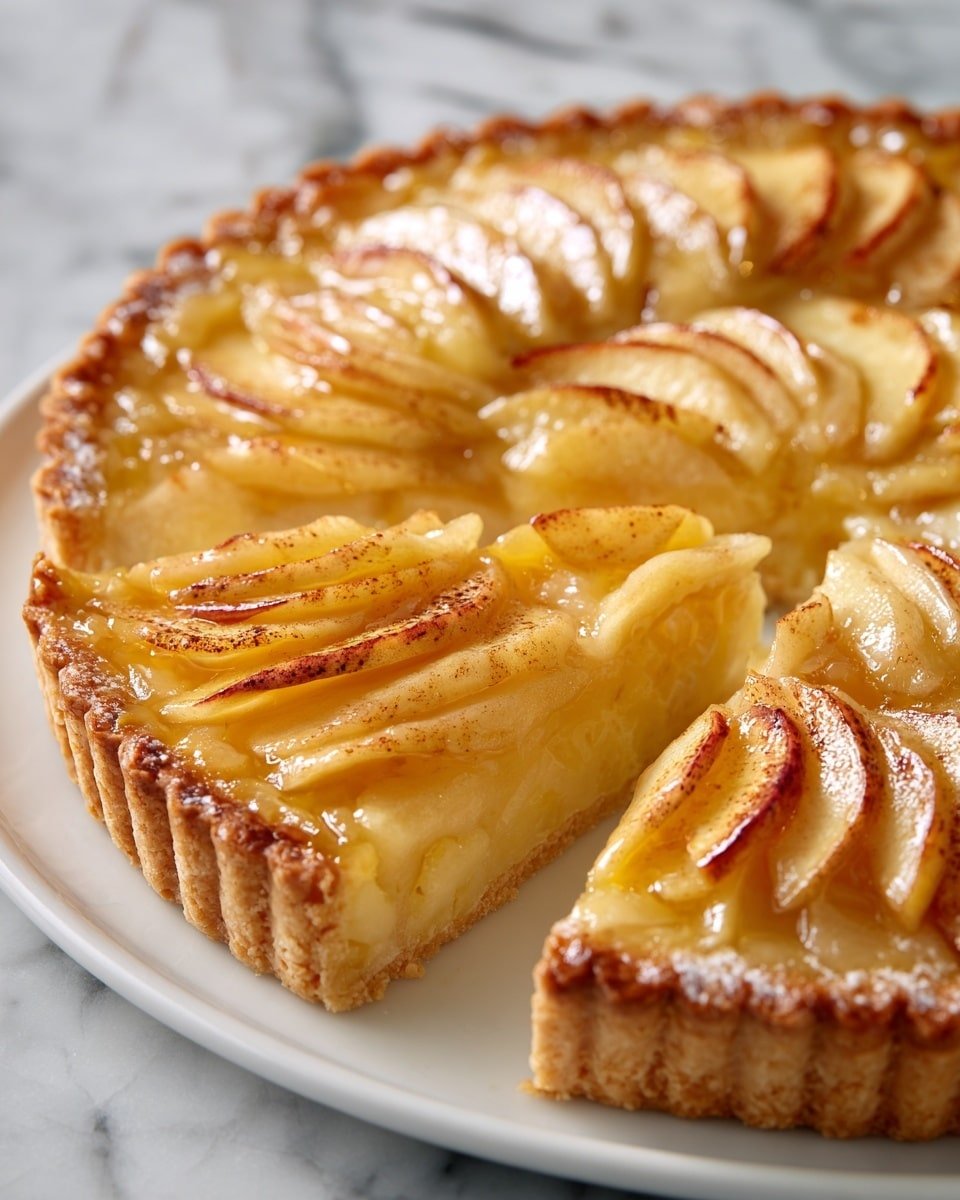 French Cinnamon Apple Tart Recipe - Recipe Image — French Cinnamon Apple Tart, apple tart with cinnamon, autumn apple dessert, flaky apple tart recipe, easy French-style fruit tart