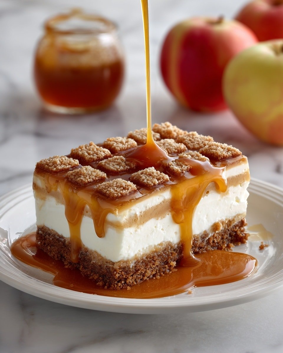 Caramel Apple Cheesecake Bars Recipe - Recipe Image — Caramel Apple Cheesecake Bars, fall dessert, caramel apple bars, cheesecake bars recipe, apple dessert