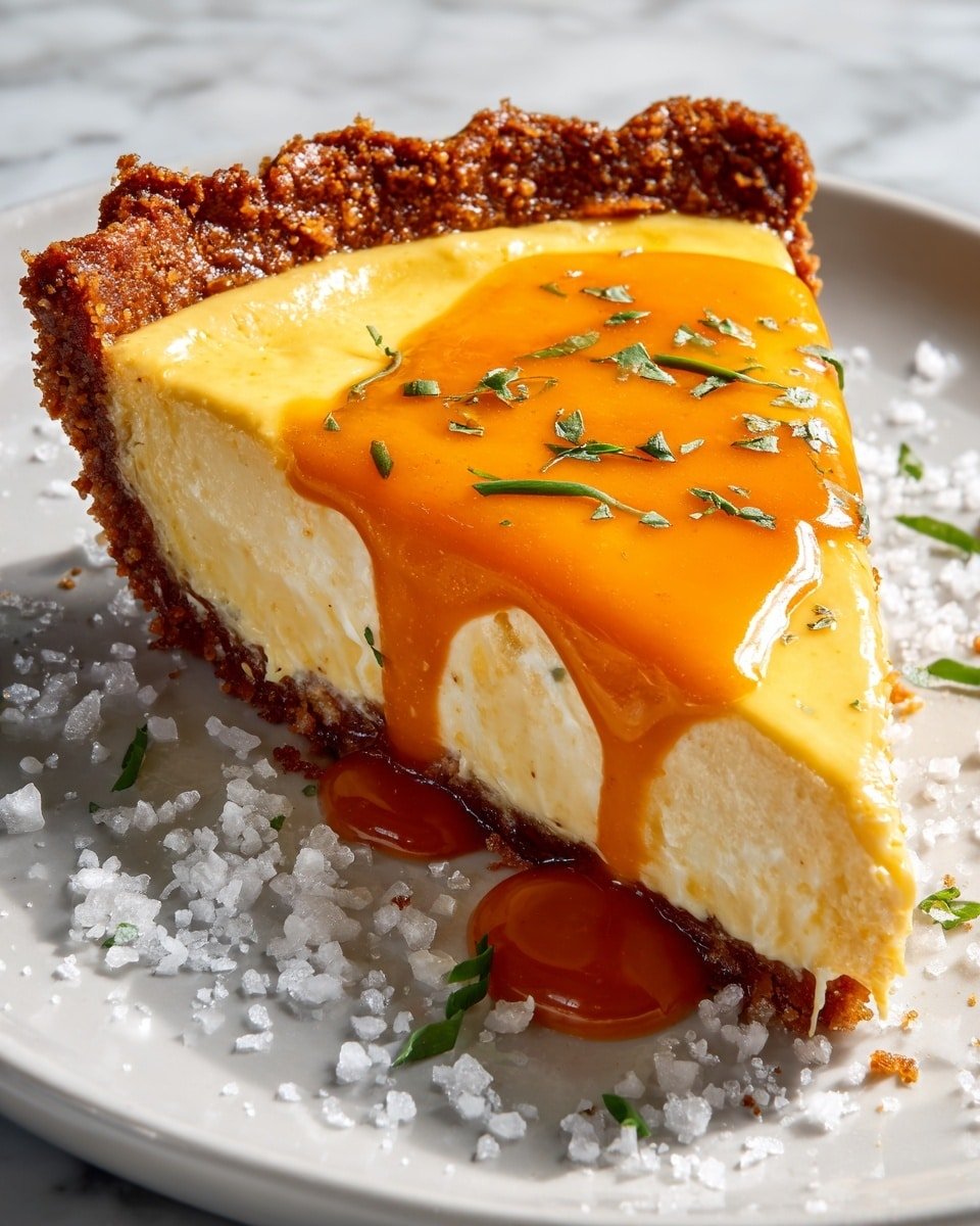 Salted Whiskey Honey Pie Recipe - Recipe Image — Salted Whiskey Honey Pie, whiskey honey pie recipe, honey pie with whiskey, salted dessert pie, easy whiskey honey tart