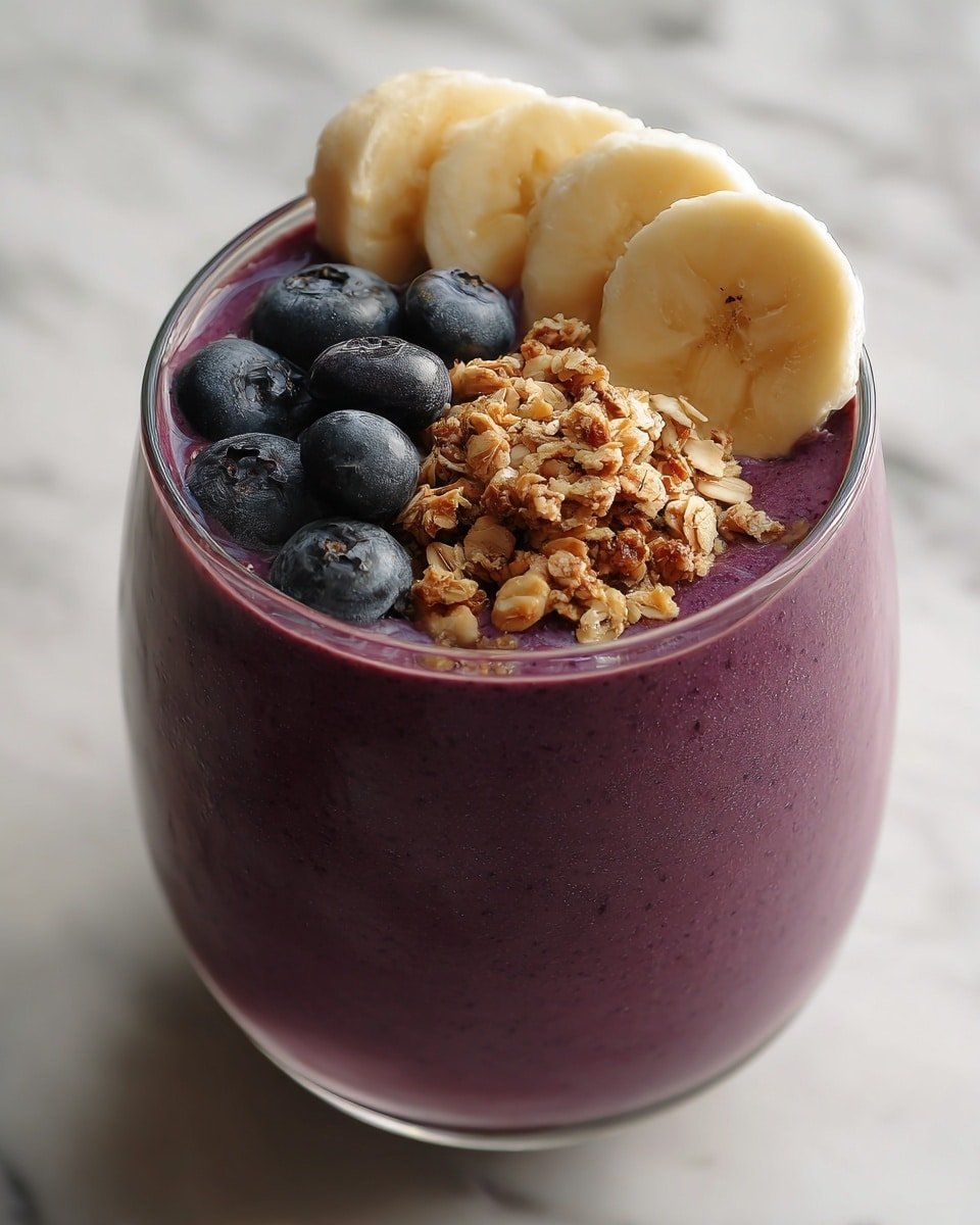 Vegan Blueberry Banana Smoothie Recipe - Recipe Image — Vegan Blueberry Banana Smoothie, healthy vegan smoothies, quick plant-based drinks, vegan fruit smoothies, smoothies for breakfast