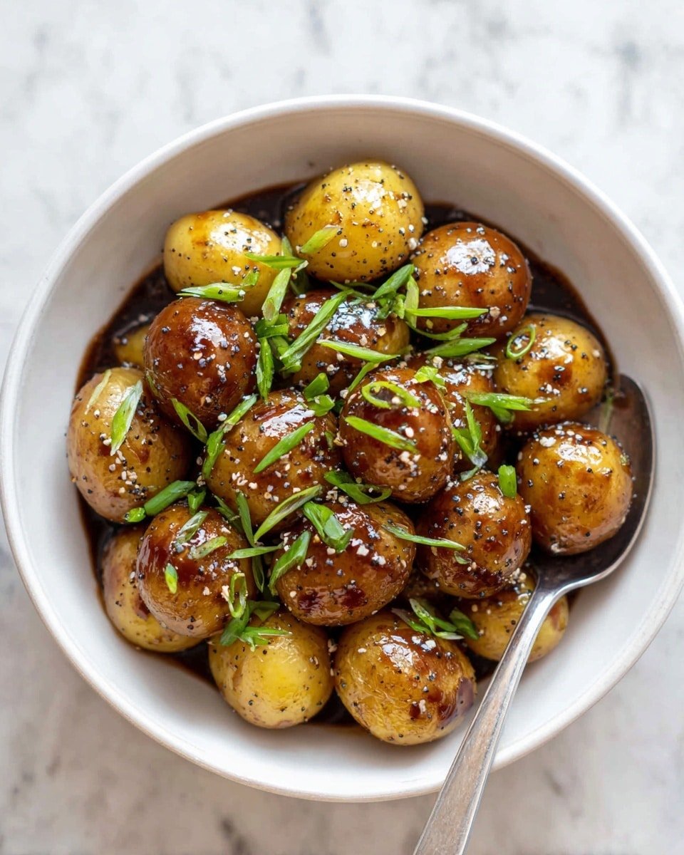 Honey Mustard Skillet Potatoes Recipe - Recipe Image — Honey Mustard Skillet Potatoes, crispy potato side dish, easy potato recipes, flavorful potato sides, honey mustard glazed potatoes