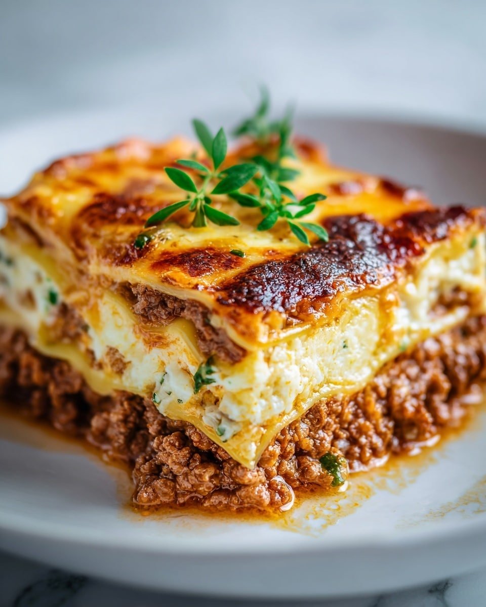 Outrageously Delicious Greek Moussaka Recipe - Recipe Image — Greek Moussaka, Greek Moussaka Recipe, Classic Moussaka, Homemade Greek Moussaka, Best Moussaka Recipe