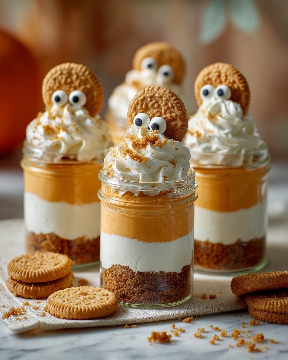 Spooky Pumpkin Cheesecake Jars – Cute, Creamy & Frightfully Delicious Recipe - Recipe Image — Spooky Pumpkin Cheesecake Jars, Halloween Pumpkin Cheesecake, Fall Pumpkin Cheesecake Dessert, No-Bake Pumpkin Cheesecake Cups, Cute Halloween Pumpkin Desserts