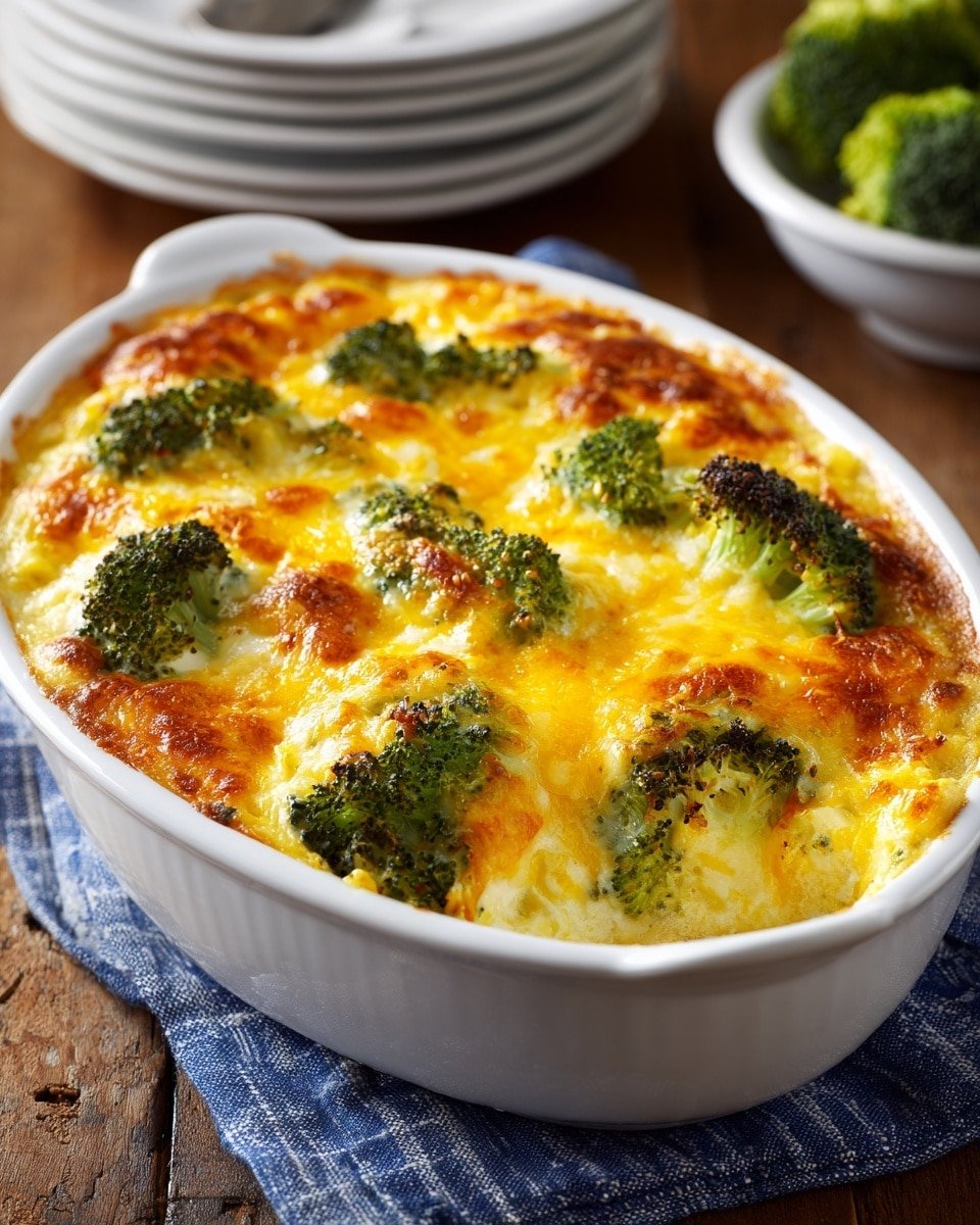 Cheesy Broccoli Cauliflower Casserole Recipe - Recipe Image — Cheesy Broccoli Cauliflower Casserole, vegetable casserole, cheesy vegetable bake, healthy comfort food, easy family dinner