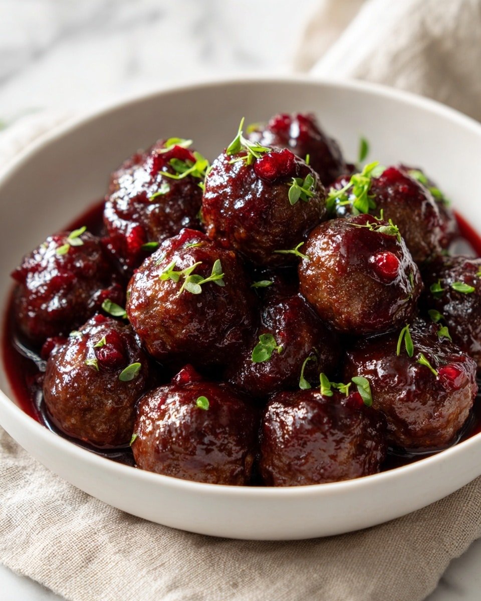 Quick Christmas Cranberry Meatballs – Easy, Festive Holiday Appetizer Recipe - Recipe Image — Quick Christmas Cranberry Meatballs, festive holiday appetizer, easy holiday party snacks, cranberry meatball recipe, easy festive appetizers