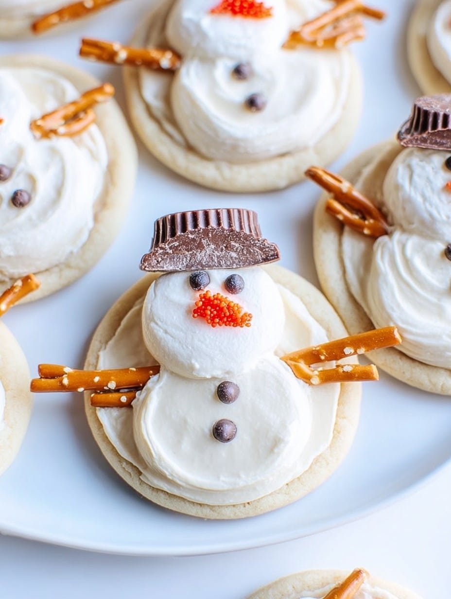 Melted Snowman Cookies Recipe - Recipe Image — Melted Snowman Cookies, holiday cookie ideas, winter treat recipes, fun Christmas cookies, festive cookie tutorials