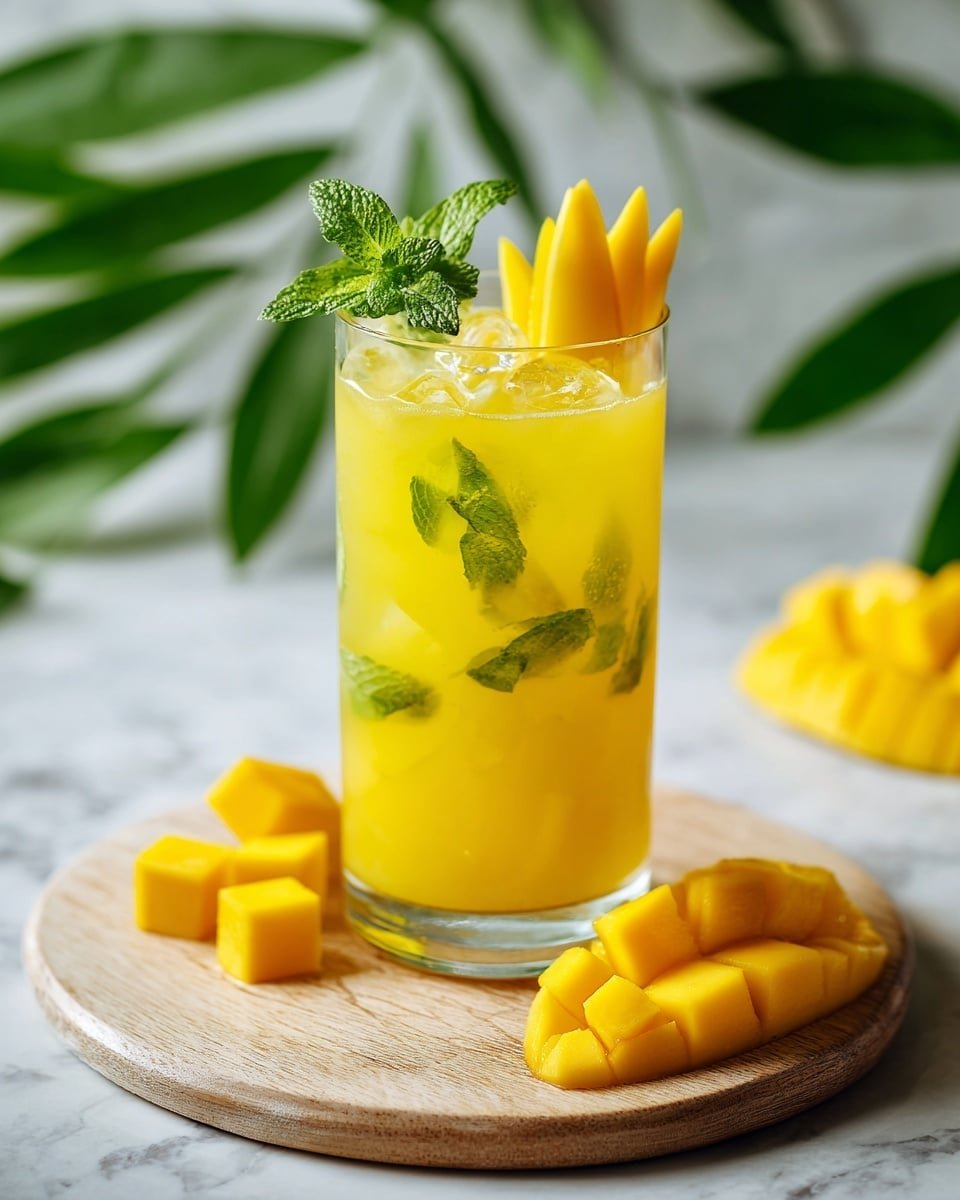 Mango Mojito Cocktail Recipe - Recipe Image — Mango Mojito Cocktail, tropical mango mojito, refreshing mango cocktail, easy mango mojito, fruity summer drinks