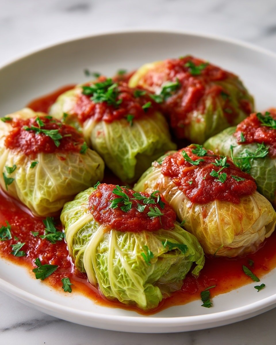 Lentil and Rice Stuffed Cabbage Rolls Recipe - Recipe Image — Lentil and Rice Stuffed Cabbage Rolls, stuffed cabbage with lentils and rice, healthy cabbage roll recipes, vegetarian stuffed cabbage, hearty cabbage roll dish