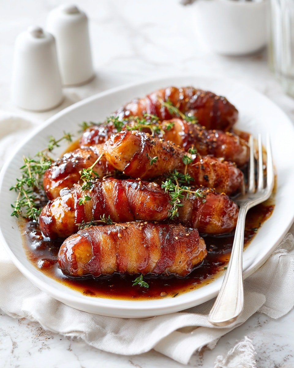 Irresistibly Sticky Pigs in Blankets: A Must-Have Christmas Party Treat Recipe - Recipe Image — Irresistibly Sticky Pigs in Blankets, Christmas party bites, holiday appetizer ideas, maple-glazed pigs in blankets, festive finger food recipes