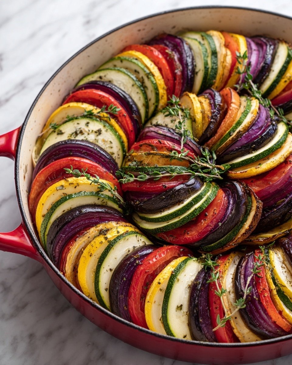 Homemade Classic French Ratatouille Recipe - Recipe Image — Homemade Classic French Ratatouille, French vegetable stew, rustic ratatouille recipe, summer vegetable dish, hearty French vegetable stew