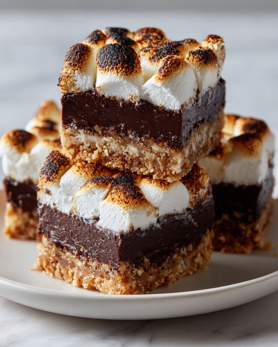 S'more Bars: No-Bake Chocolate Marshmallow Treats Recipe - Recipe Image — S'more Bars No-Bake Chocolate Marshmallow Treats, no-bake s'mores bars, easy s'mores dessert, chocolate marshmallow bars, quick campfire-inspired treats