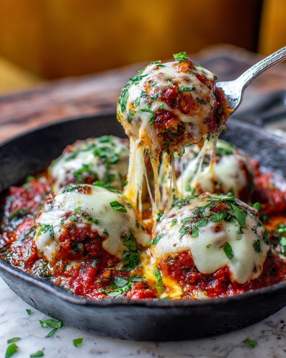 Skillet Meatballs with Marinara and Melty Mozzarella Recipe - Recipe Image — Skillet Meatballs with Marinara and Melty Mozzarella, easy meatball dinner, cheesy skillet recipes, hearty weeknight meals, comfort food recipes