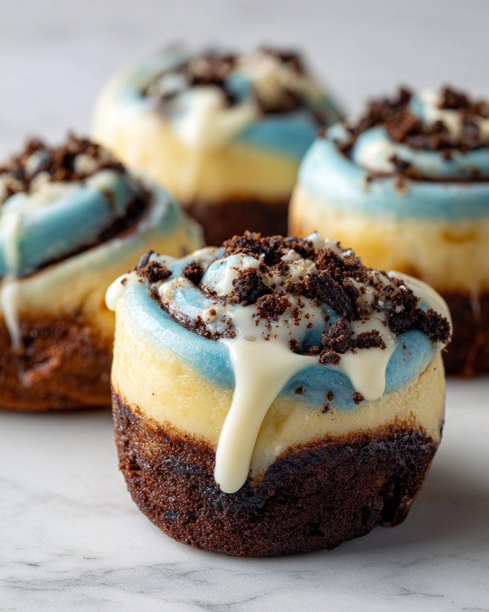 Cookie Monster Cinnamon Rolls Recipe - Recipe Image — Cookie Monster Cinnamon Rolls, cinnamon rolls with cookie bits, fun breakfast recipes, chocolate cinnamon roll twists, nostalgic brunch ideas