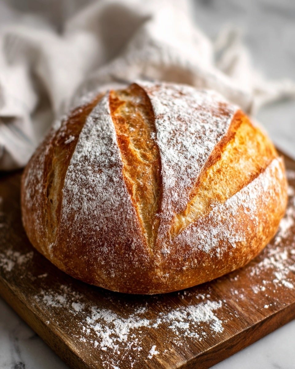Traditional German Rustic Bread Loaf Recipe - Recipe Image — Traditional German Rustic Bread Loaf, German rustic bread, hearty rye bread, homemade German bread, authentic rustic bread