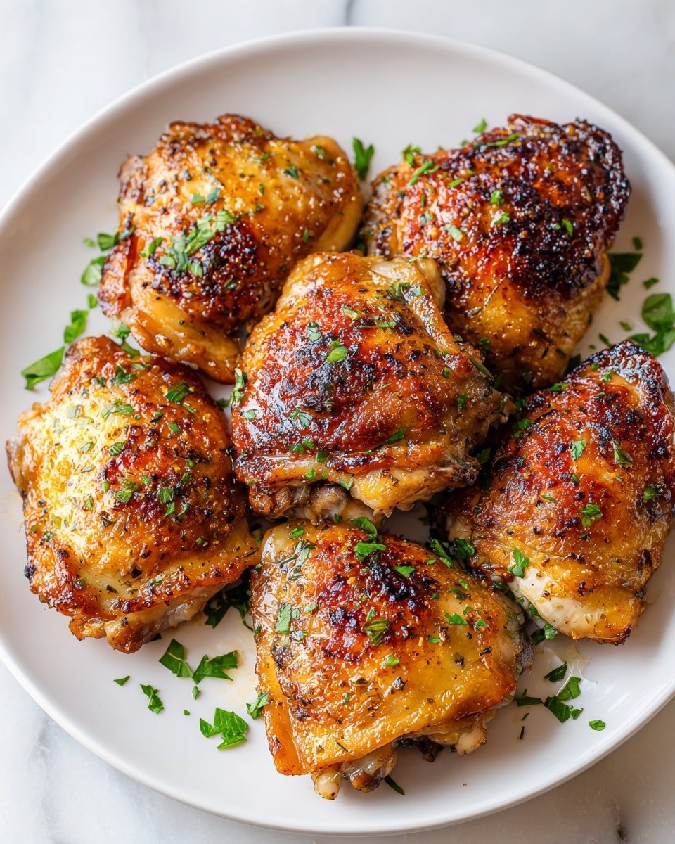 Oven Baked Chicken Thighs Recipe - Recipe Image — Oven Baked Chicken Thighs, crispy baked chicken thighs, juicy oven chicken thighs, easy chicken thigh recipes, flavorful baked chicken thighs