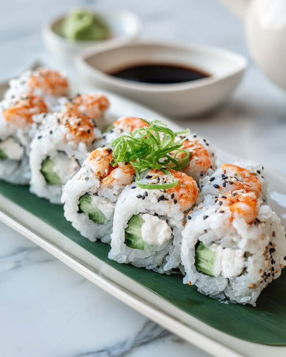 Delicious Shrimp Sushi Rolls – Easy Homemade Recipe - Recipe Image — Delicious Shrimp Sushi Rolls, easy homemade sushi, shrimp sushi recipe, sushi rolls with shrimp, quick sushi at home